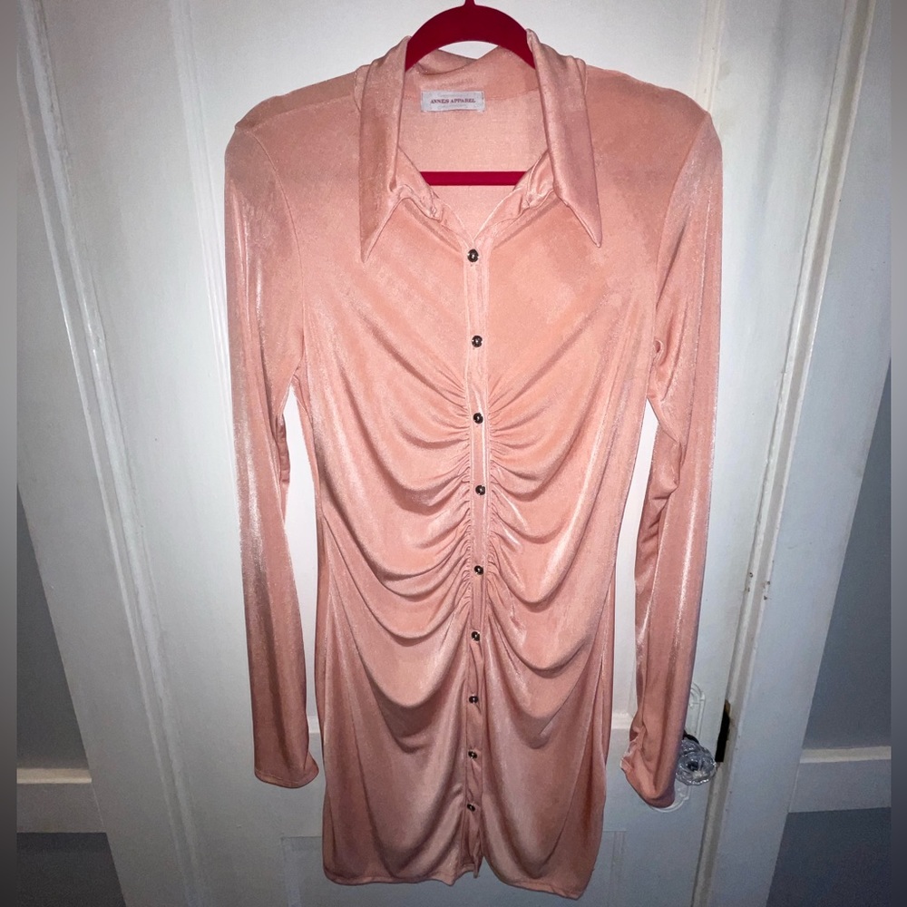 Anne’s Apparel- Long Sleeve Button Up Dress